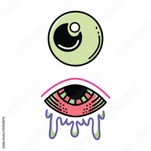 vector set illustration of a eye