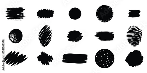 Abstract ink splash silhouette shapes for creative modern graphic design.