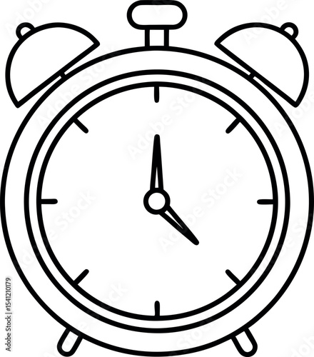 Alarm clock icon silhouette vector black transparent