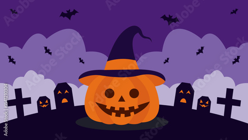 Graphic vector illustration of Halloween background design with bats