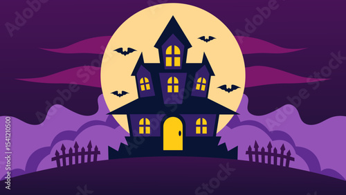 Vector design of a spooky Halloween background illustration