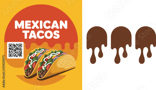 Mexican tacos food delivery menu restaurant order online tacos near me fast food tacos catering 100 character editable stock vector illustration