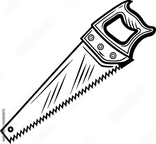 Beautiful saw icon vector with a cordless blade