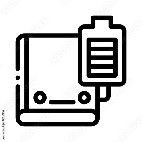 power bank line icon