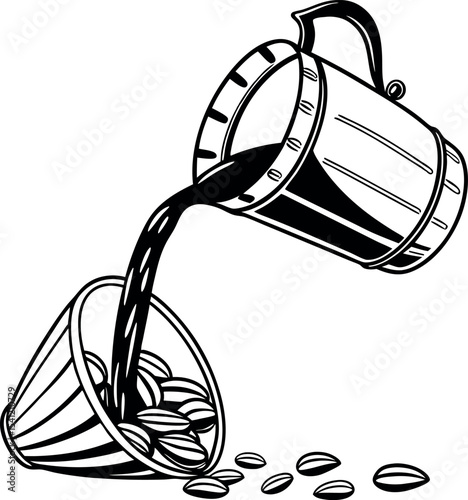 Coffee mug silhouette with transparent background