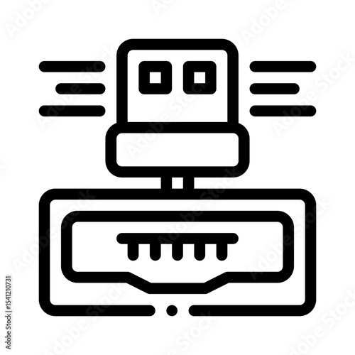 USB port line icon