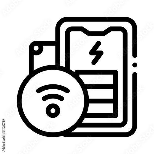 wireless charging line icon