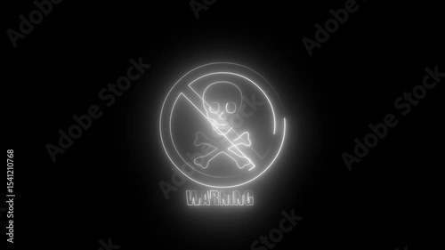 Danger warning attention silver color stop signal risk alert error sign symbol . Danger important warning attention icon animation on black background.