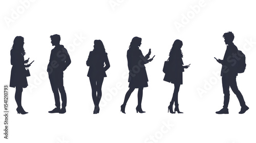 business people silhouettes tolking in bussines