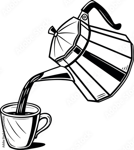 Coffee mug silhouette with transparent background