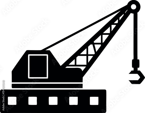 Crane machine icon black silhouette vector design