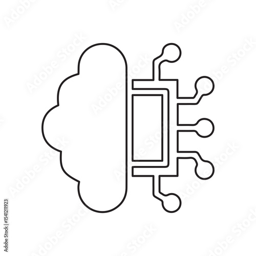 artificial brain line icon