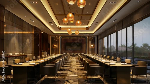Large conference room in luxury hotel or venue