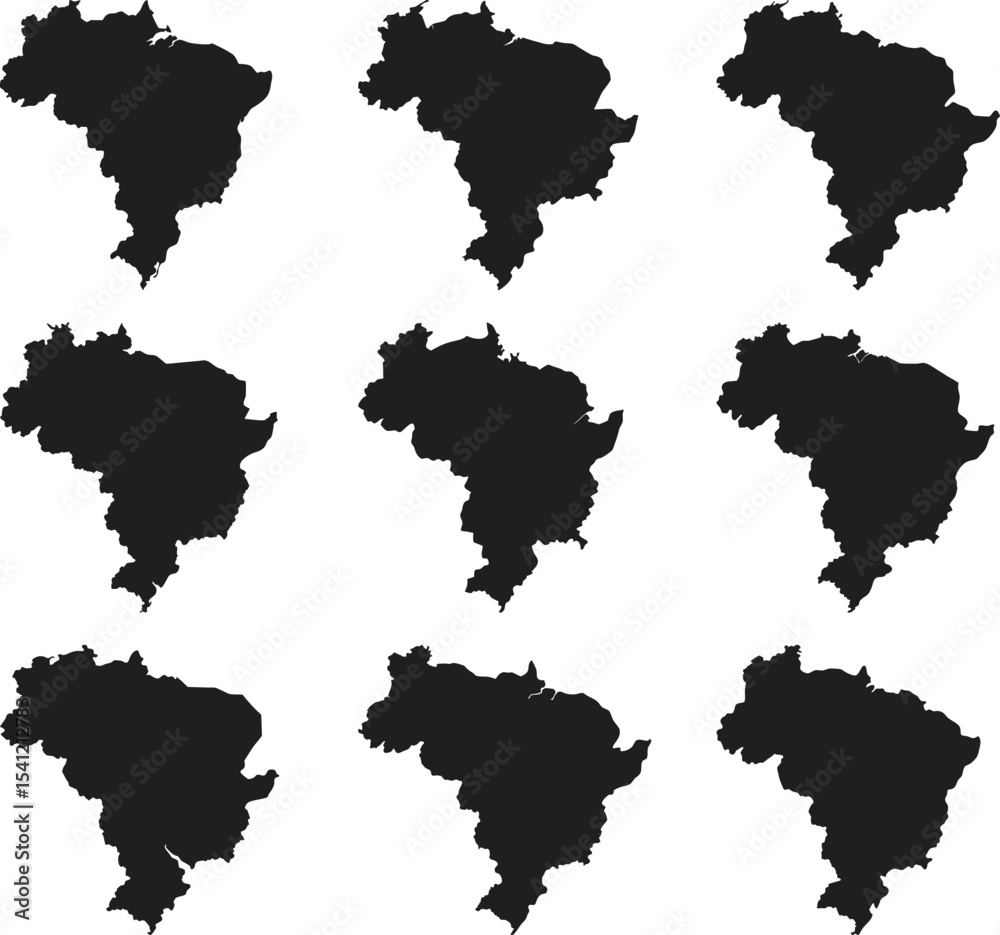 Fototapeta premium Venezuela map black silhouette vector style with white background