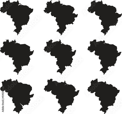 Venezuela map black silhouette vector style with white background
