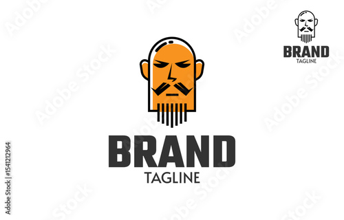 Bald headed man logo design template