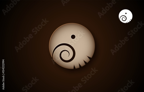 Circle elephant logo design template
