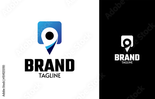 Pin location logo design template