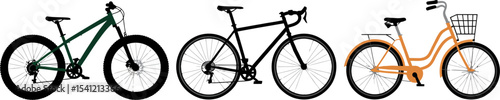 Exploring different bicycle types mountain road and city bikes vector illustration for cycling enthusiasts editable stock vector illustration