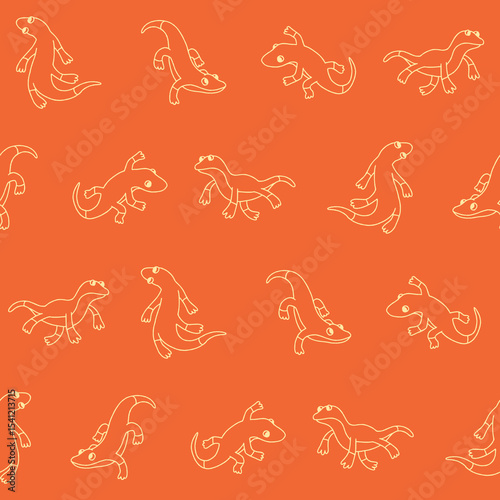 Outline Vector Newt Pattern Illustration Seamless for Wallpaper Background Cover Packaging