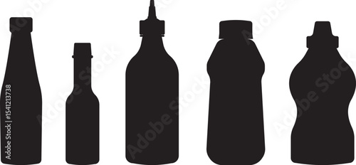 sauce packaging set silhouette