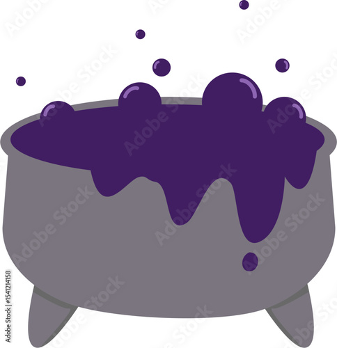 Halloween cauldron with purple potion