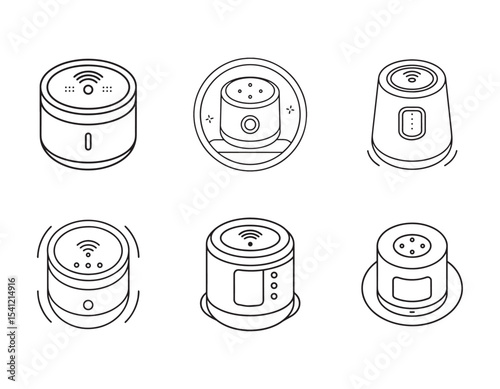 Smart Speaker icon vector graphics element silhouette sign symbol illustration on a Transparent Background