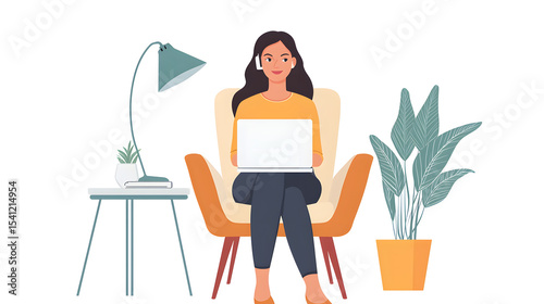Bussines partners working from home using laptop while sitting in aramchair