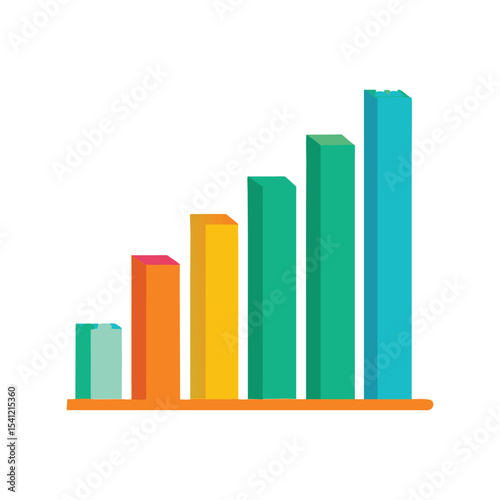 Population growth chart vector illustration, demographic statistics graph, rising people data, analytics design