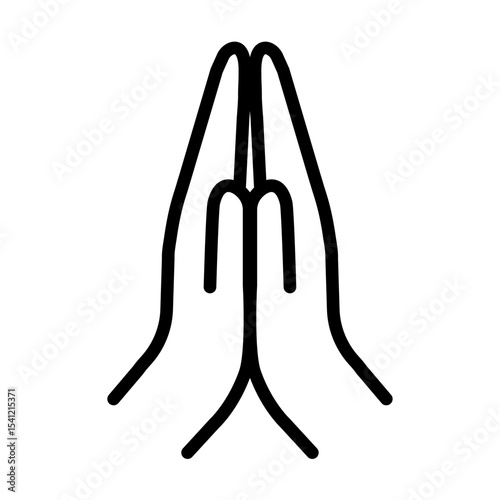 Hands folded in prayer line icon vector for graphic design, logo, web site, social media, mobile app, ui illustration