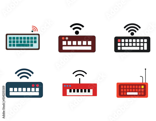 minimalist wireless keyboard icon vector silhouette illustration