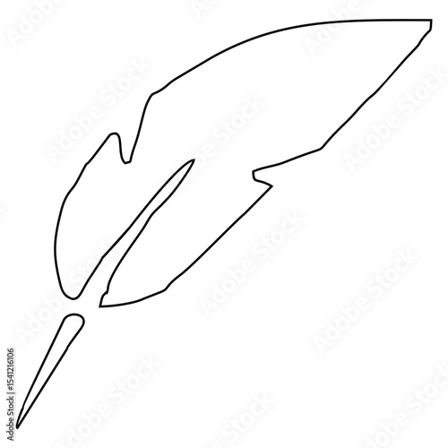 feather pen icon line