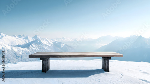 Wallpaper Mural Table on mountain snow landscape scenic view Torontodigital.ca