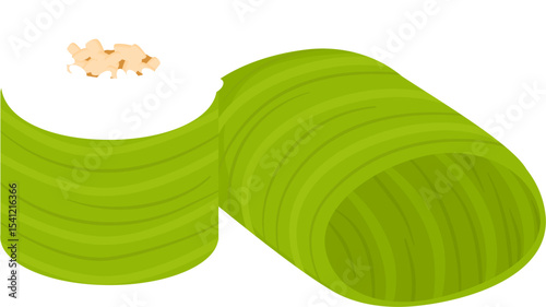Lemper ayam wrapped in banana leaves