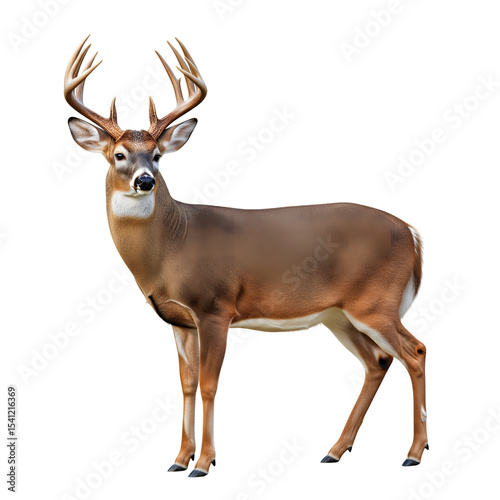 Majestic whitetail buck isolated on black background