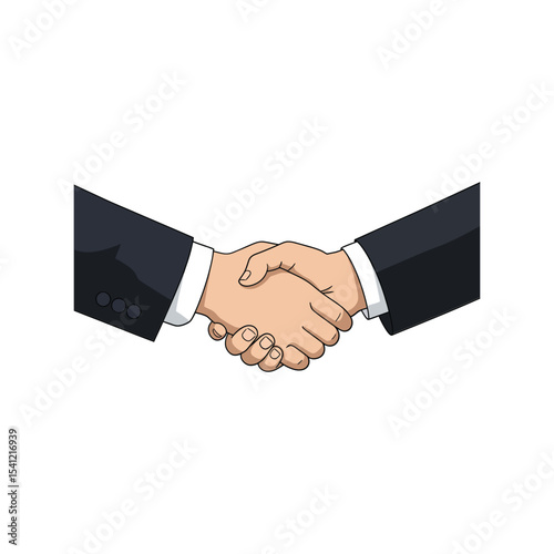 Handshake vector illustration, business agreement icon, partnership symbol, deal, cooperation, teamwork design
