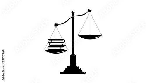 fair judgment symbol, black isolated silhouette