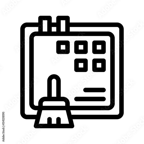 cleaning checklist line icon