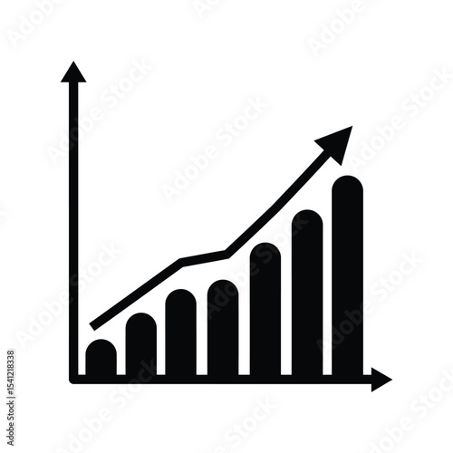 Population growth chart vector illustration, demographic statistics graph, rising people data, analytics design

