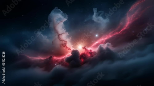 Nebula with fast energy flows and swirling clouds