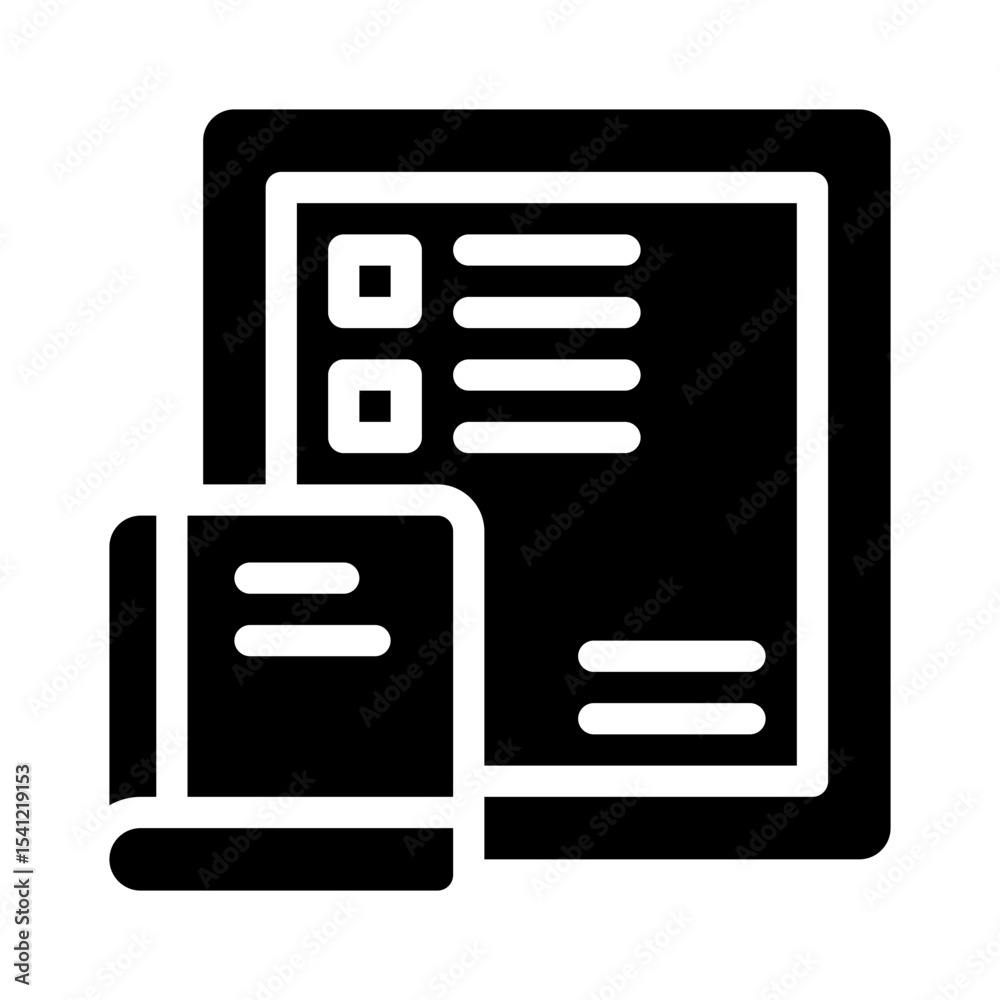 Fototapeta premium study checklist glyph icon