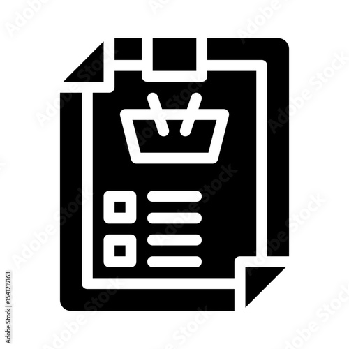 shopping list glyph icon