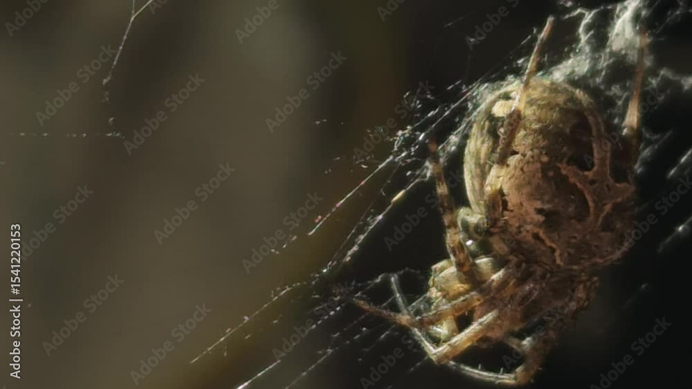 4K UHD macro video, a spider spins its intricate web against a black night background, capturing the eerie beauty of nature as the arachnid weaves with precision—an animal both scarey and fascinating. 4K UHD macro video, a spider spins its intricate web against a black night background, capturing the eerie beauty of nature as the arachnid weaves with precision—an animal both scarey and fascinating.