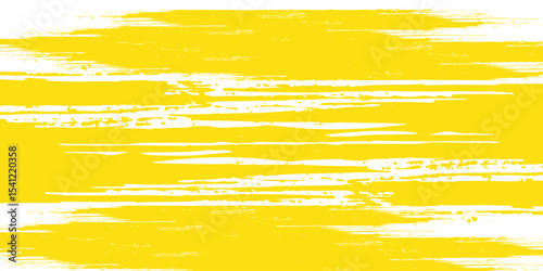Yellow brush stroke isolated on white background. Brush stroke for yellow ink paint, grunge backdrop, dirt banner, watercolor design and dirty texture. Creative art concept modern arts