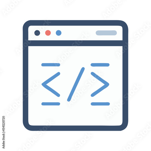 Coding icon vector illustration, programming symbol, software development, web code, technology design

