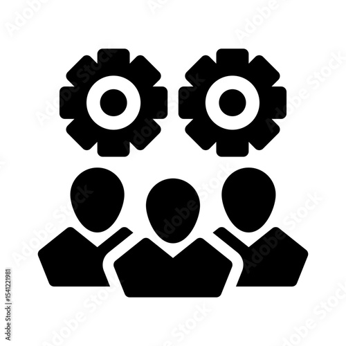 teamwork glyph icon