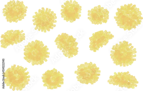 水彩の手描きタンポポ背景イラスト　Adobe Illustrator Artwork