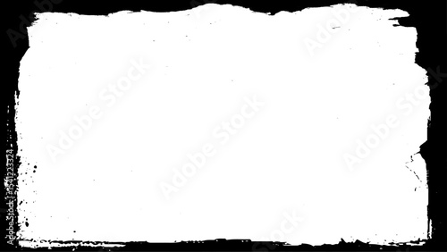 Abstract Decorative Black & White Photo Frame. Type Text Inside, Use as Overlay or for Layer. Vector Design.