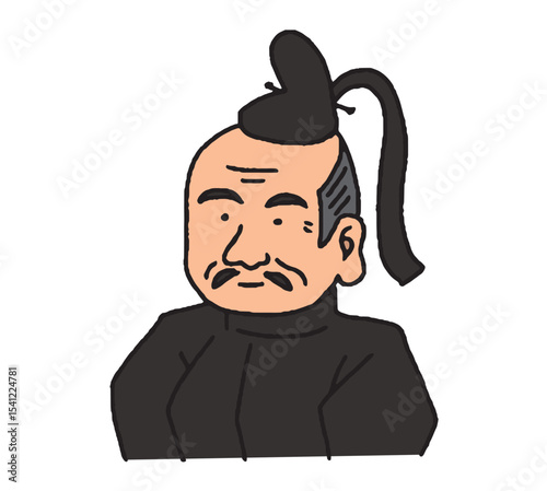 江戸幕府初代将軍の手描きイラスト