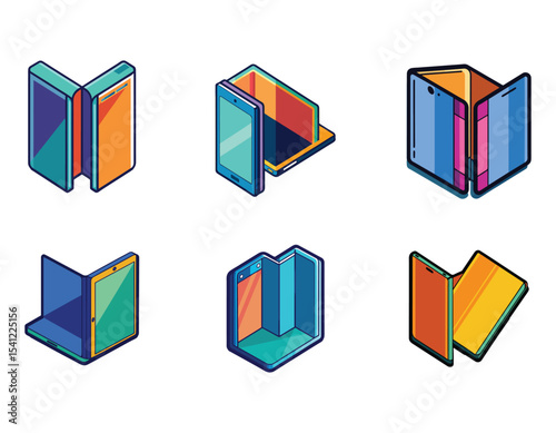 Foldable smartphone vector icon. filled flat sign for mobile concept and web design. Foldable Phone glyph icon. Symbol, logo illustration. Vector graphics